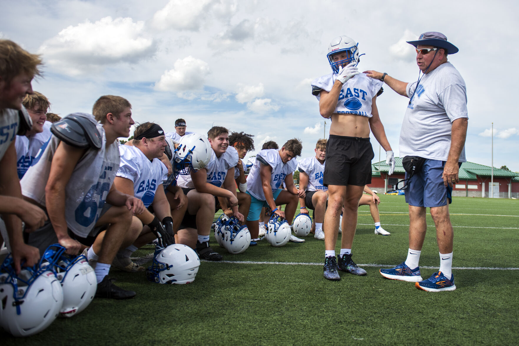 Lincoln East football practice, 8.10